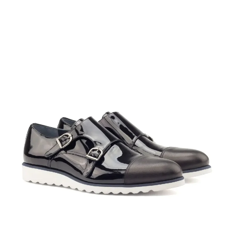 Men's Sporty Boots DapperFam Monaco in Black Men's Italian Patent Leather & Italian Full Grain Leather Double Monk Men's Sporty Boots DapperFam Monaco in Black Men's Italian Patent Leather & Italian Full Grain Leather Double Monk