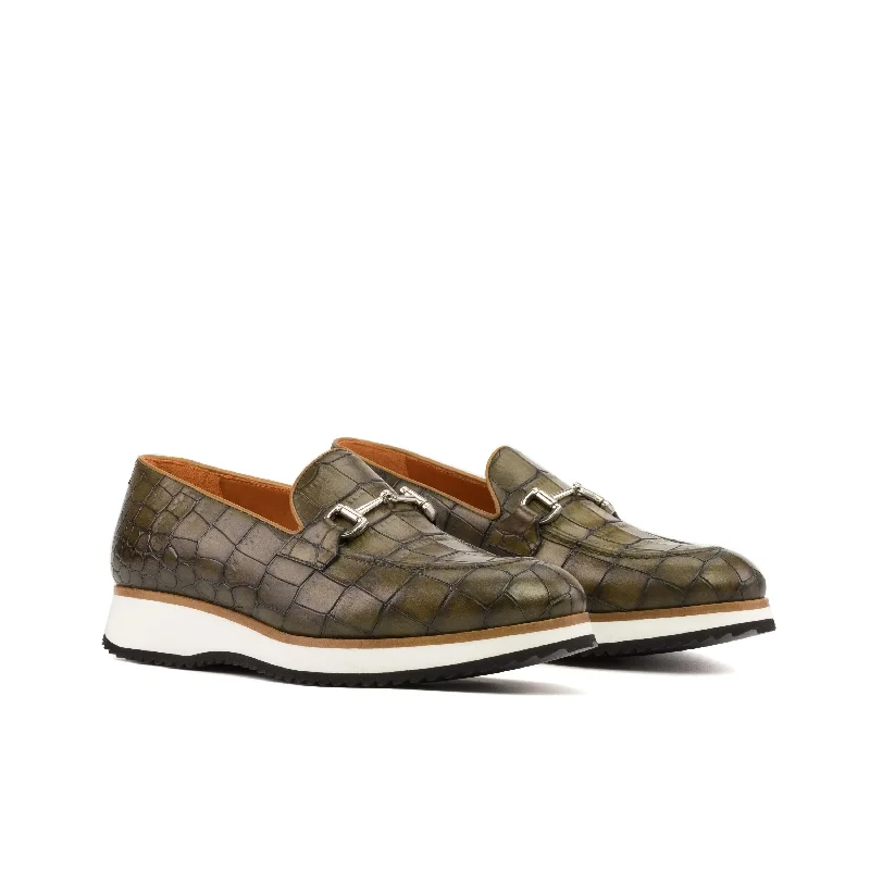 Men's Waterproof Shoes DapperFam Luciano in Olive / Cognac Men's Italian Leather