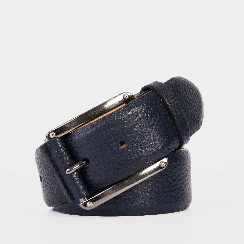 Men's Classic Boots The Draco Navy Calfskin Belt