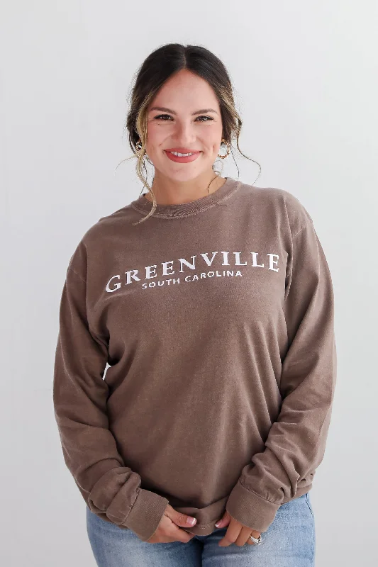 Women's Holiday Apparel Brown Greenville South Carolina Long Sleeve Tee