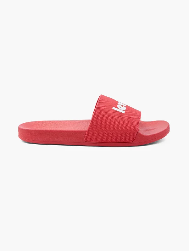 Men's All-Season Shoes Men's Red Logo Printed Slides
