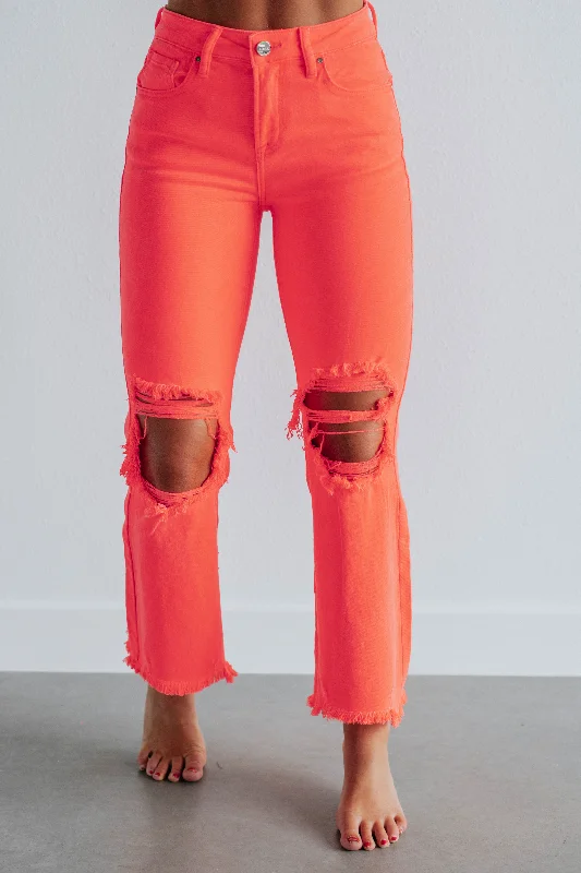 Women's Contemporary Apparel Willow Risen Jeans - Neon Coral