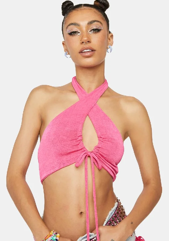 Holiday Discount Pink Harlow Crop Top