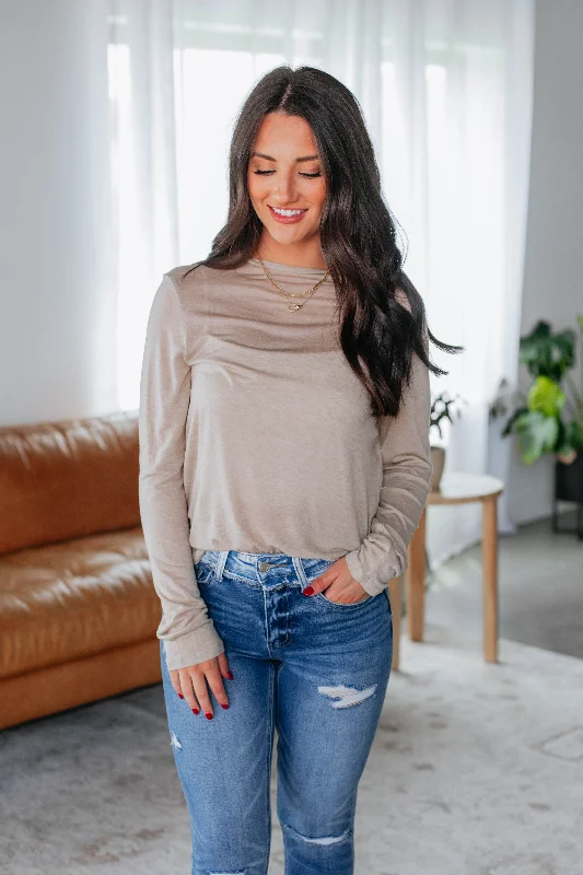 Women's Seasonal Apparel Jorda Long Sleeve Top - Taupe