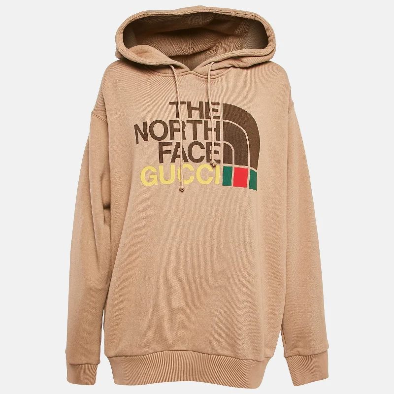 Affordable Women's Fashion Gucci X The North Face Logo Print Cotton Knit Hoodiem