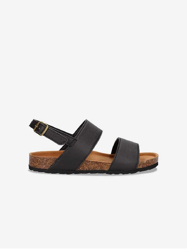 Seasonal Sale On High-Quality Shoes Mak Unisex Vegan Apple Leather Sandals | Black