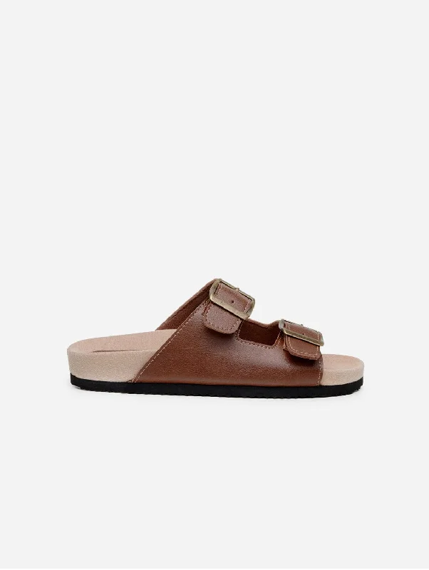 Men's Minimalist Boots Truda Unisex Vegan Leather Two-Strap Sandals | Chestnut Brown Men's Minimalist Boots Truda Unisex Vegan Leather Two-Strap Sandals | Chestnut Brown