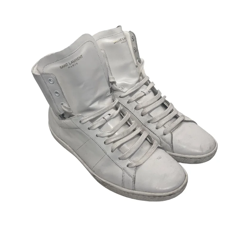 Men's Seamless Design Boots SAINT LAURENT/Hi-Sneakers/EU 44/Leather/WHT/