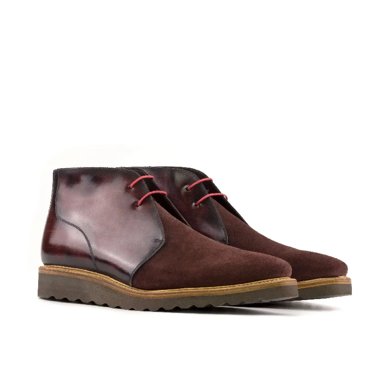 Men's Seamless Design Shoes DapperFam Vivace in Burgundy / Burgundy Camo Men's Lux Suede & Hand-Painted Patina Chukka Men's Seamless Design Shoes DapperFam Vivace in Burgundy / Burgundy Camo Men's Lux Suede & Hand-Painted Patina Chukka