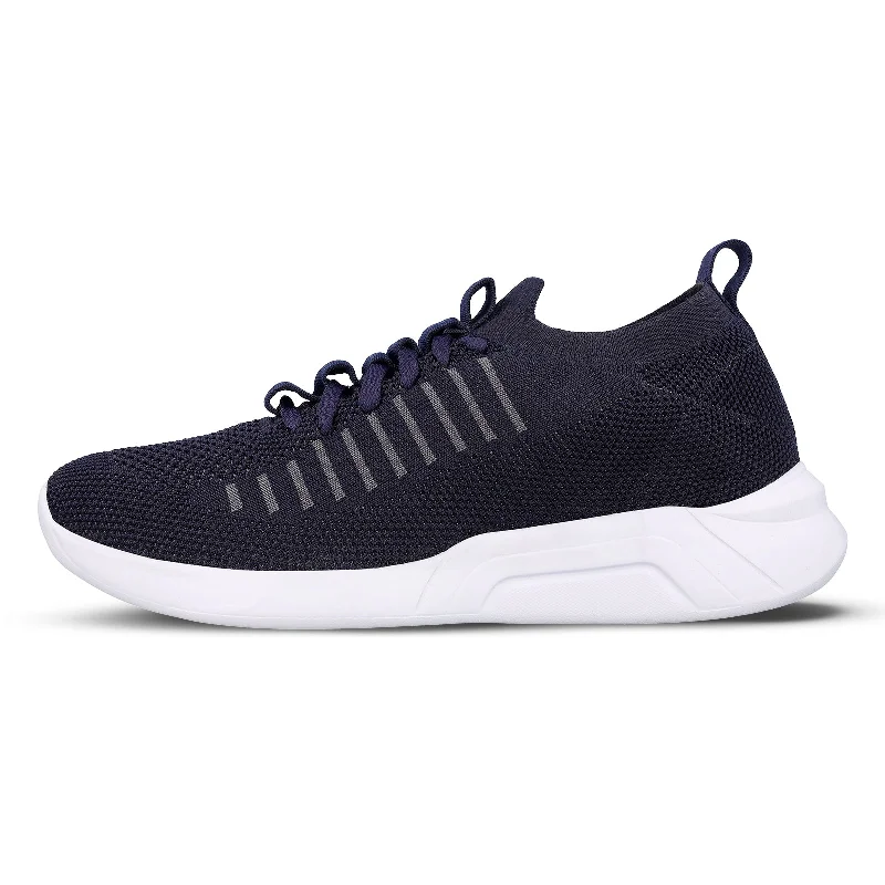 Men's Comfortable Boots Walkaroo Men Lace-up Sock Shoes - WS9507 Navy Blue