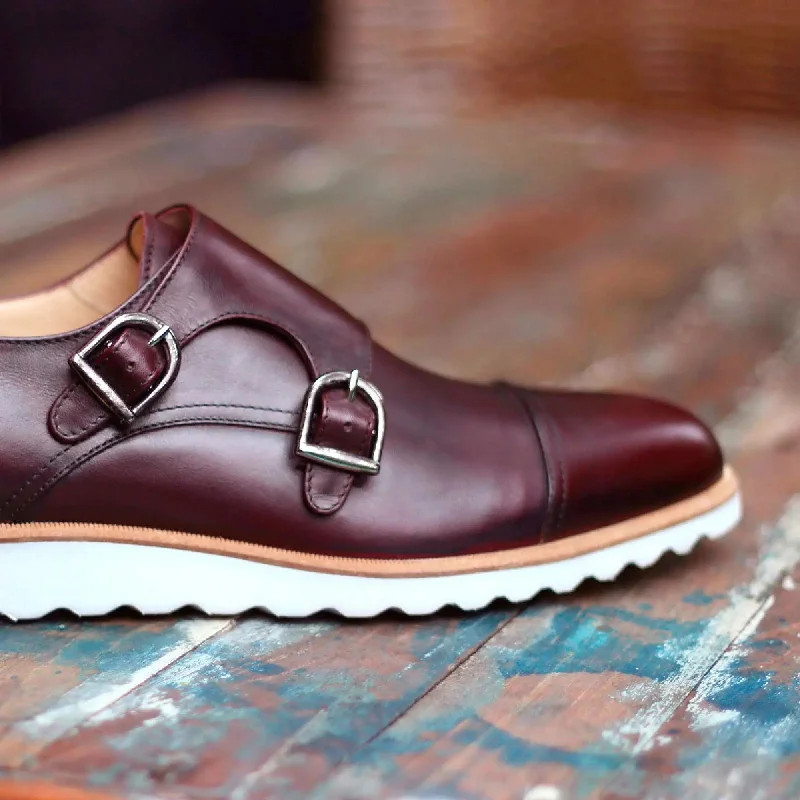 Men's All-Season Boots DapperFam Monaco in Burgundy Men's Italian Leather Double Monk Men's All-Season Boots DapperFam Monaco in Burgundy Men's Italian Leather Double Monk