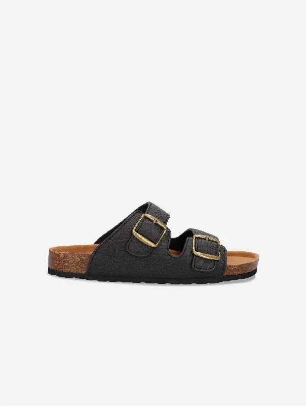 Men's Elegant Boots Lipe Unisex Vegan Apple Leather Sandals | Black