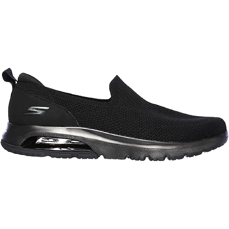 Men's Sporty Boots Men's Skechers GOwalk Air Airflow Black Knit Fabric