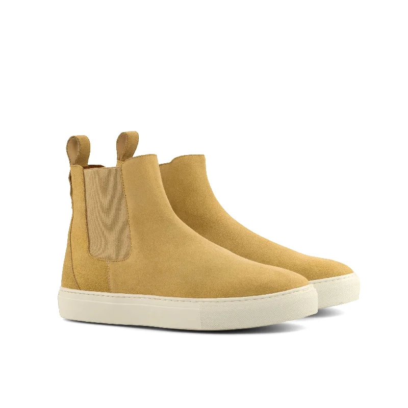Men's Stylish Shoes DapperFam Gallant in Sand Men's Lux Suede Chelsea Sport