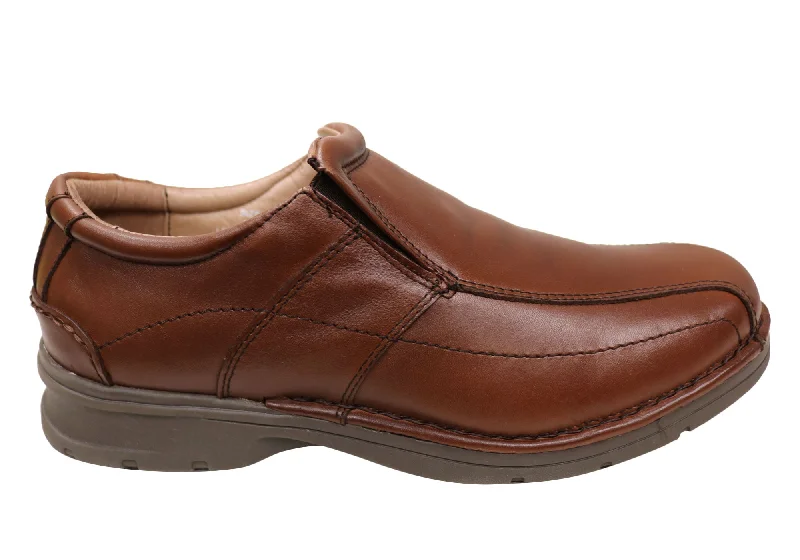 Men's Modern Boots Slatters Lismore Mens Leather Extra Wide Fit Comfortable Slip On Shoes