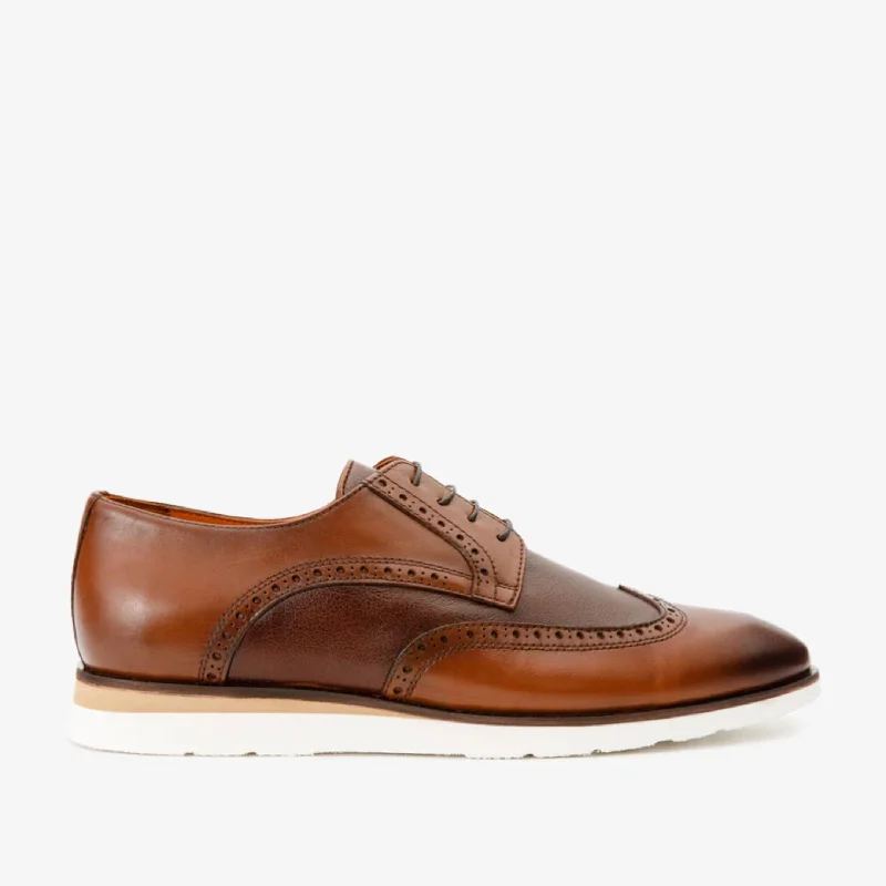 Men's Sporty Shoes The Molise Tan Wingtip Semi Brogue Derby Men Shoe