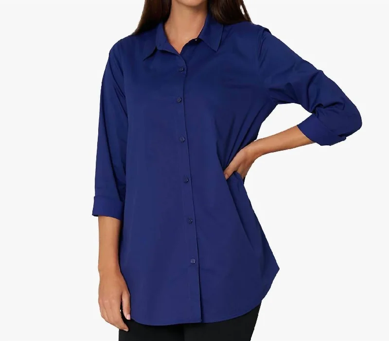 Stylish Everyday Clothing Prime Time Tunic In Royal Blue