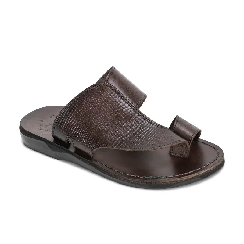 Men's Premium Boots Peter LE - Leather Toe Strap Sandal | Brown Alligator