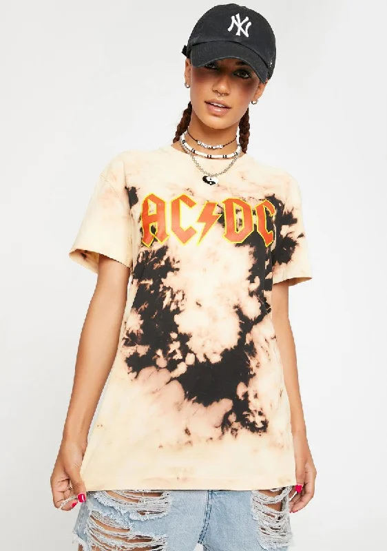 Women's Athletic Garments AC/DC Tie Dye Graphic Tee