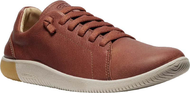 Men's Flexible Shoes Keen KNX Leather Sneaker Tortoise Shell Plaza Taupe Men's