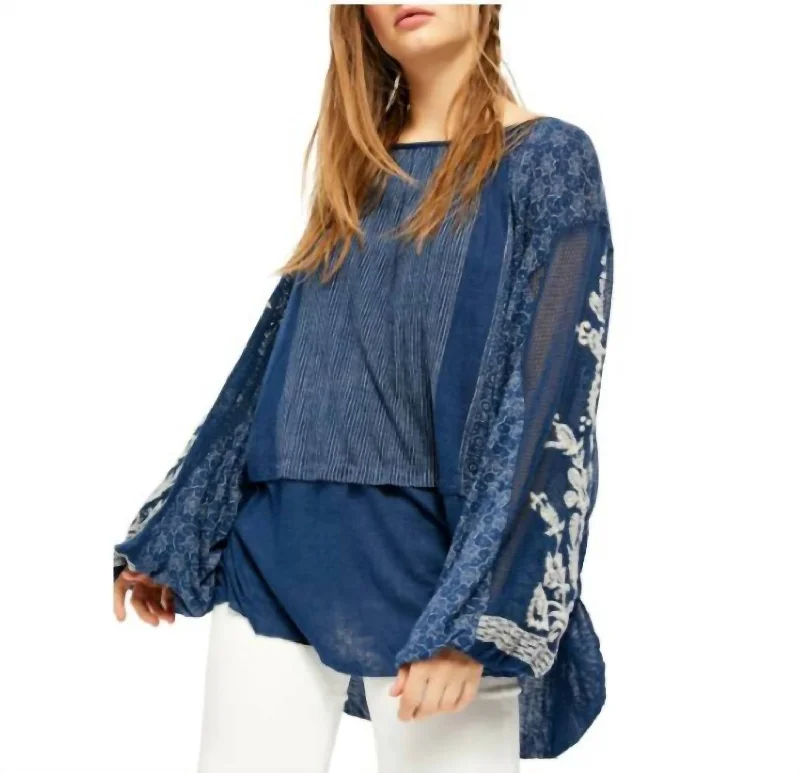 Best Online Women's Boutiques Indigo Dreams Embroidered Tunic In Blue