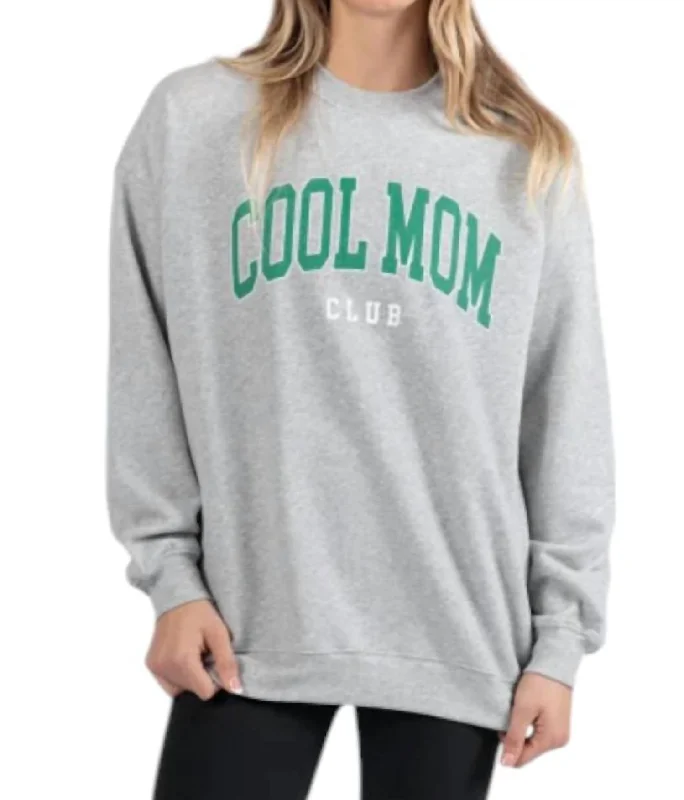 Women's Vintage Attire Cool Mom Sweatshirt In Grey