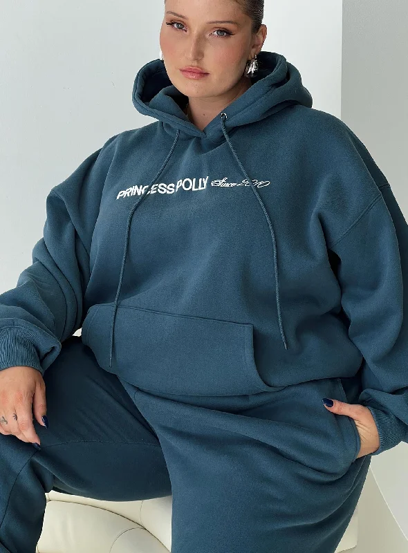 Flash Sale Or Flash Sales Princess Polly Hooded Sweatshirt Block / Cursive Text Slate Curve