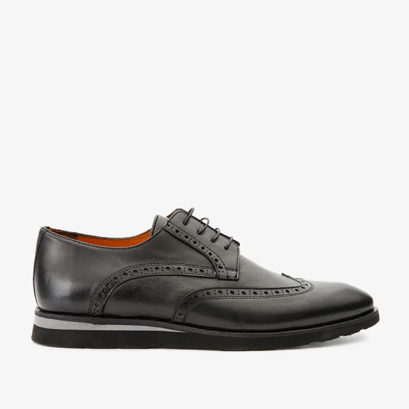 Casual Shoes For Everyday Wear The Molise Black Wingtip Semi Brogue Derby Men Shoe Casual Shoes For Everyday Wear The Molise Black Wingtip Semi Brogue Derby Men Shoe