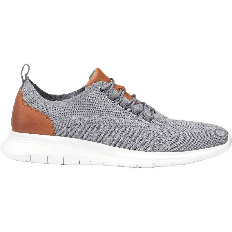 Men's Ergonomic Shoes Men's Johnston & Murphy Amherst Knit U-Throat Grey Knit Fabric/Leather Men's Ergonomic Shoes Men's Johnston & Murphy Amherst Knit U-Throat Grey Knit Fabric/Leather
