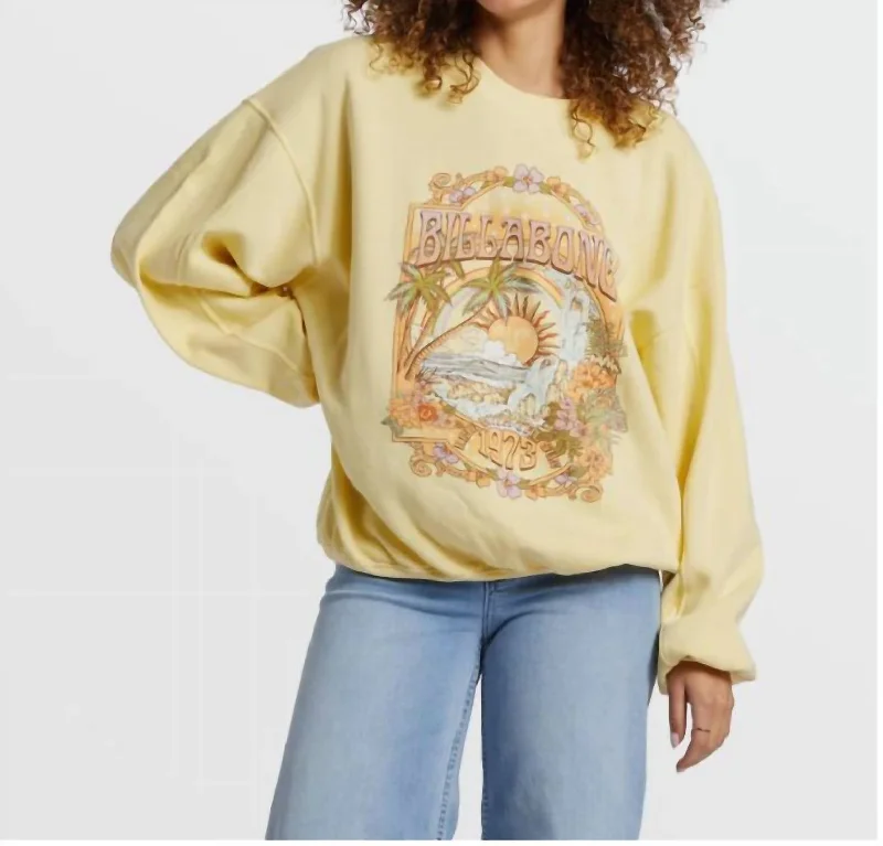 Stylish Women's Apparel Aloha Kendal Crew Neck Sweatshirt In Cali Rays