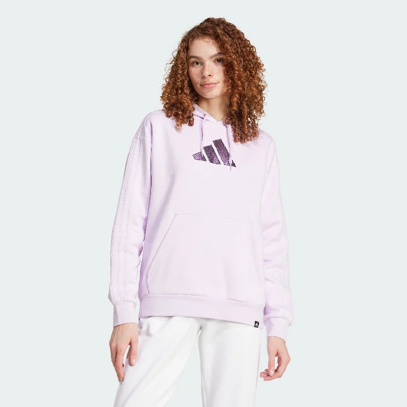 End Of Season Sale Clothing Women's adidas Holiday Graphic 3-Stripes Oversized Hoodie