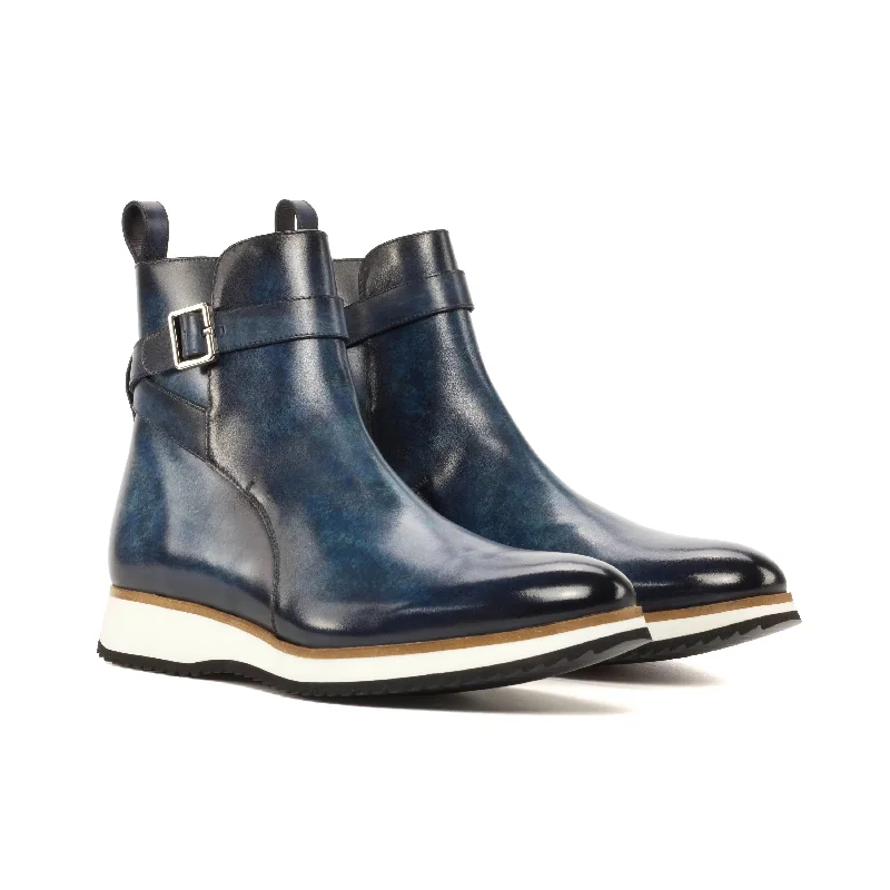 Men's Adaptive Fit Shoes DapperFam Rohan in Denim Men's Hand-Painted Patina Jodhpur Boot Men's Adaptive Fit Shoes DapperFam Rohan in Denim Men's Hand-Painted Patina Jodhpur Boot