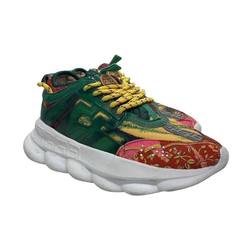 Men's Trendy Shoes VERSACE/Low-Sneakers/US 7/All Over Print/GRN/