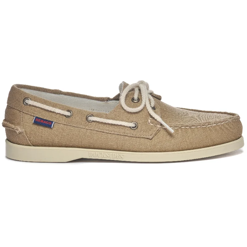Men's Handcrafted Boots Portland Washed Canvas - Beige Camel