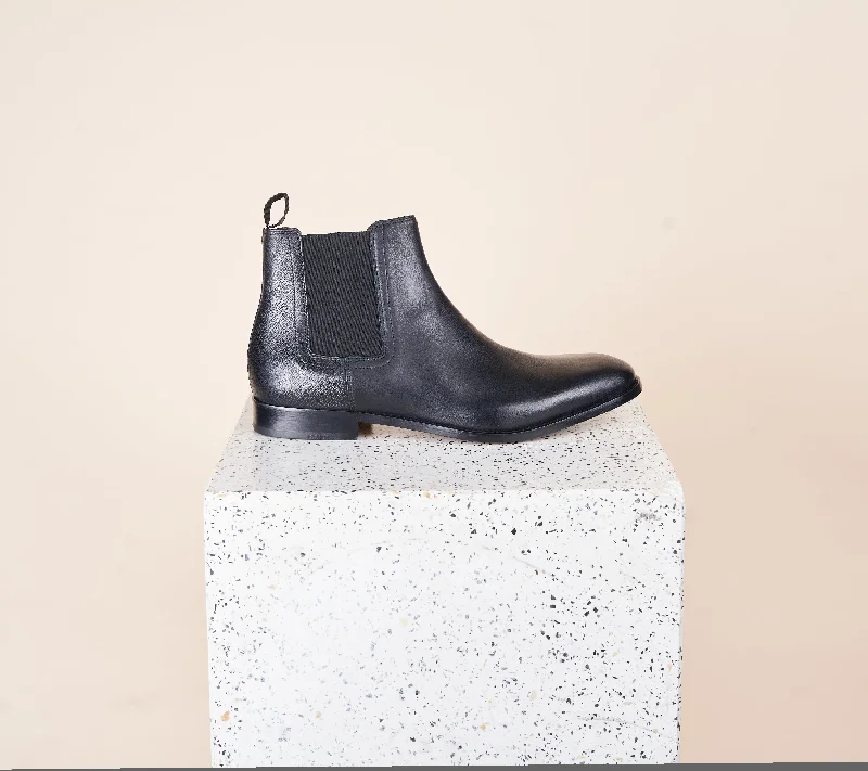 Men's Anti-Slip Shoes Lori - Men's Chelsea Boot Black Leather