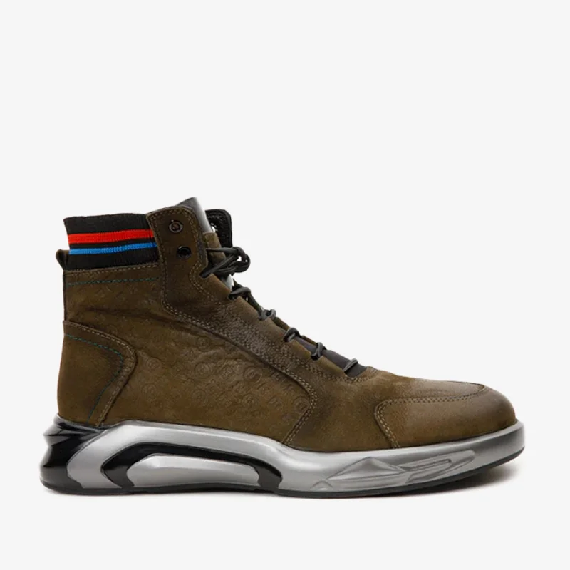 Men's Flexible Boots The Caracas Green Suede Leather Casual Men Boot