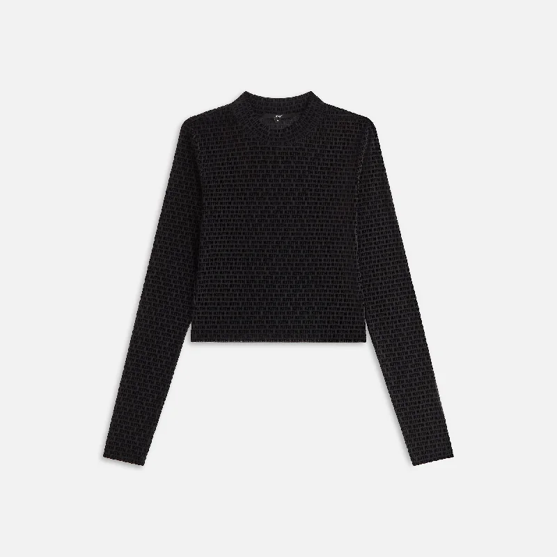 Women's Everyday Apparel Kith Women Mulberry Monogram Mesh Long Sleeve Tee - Black