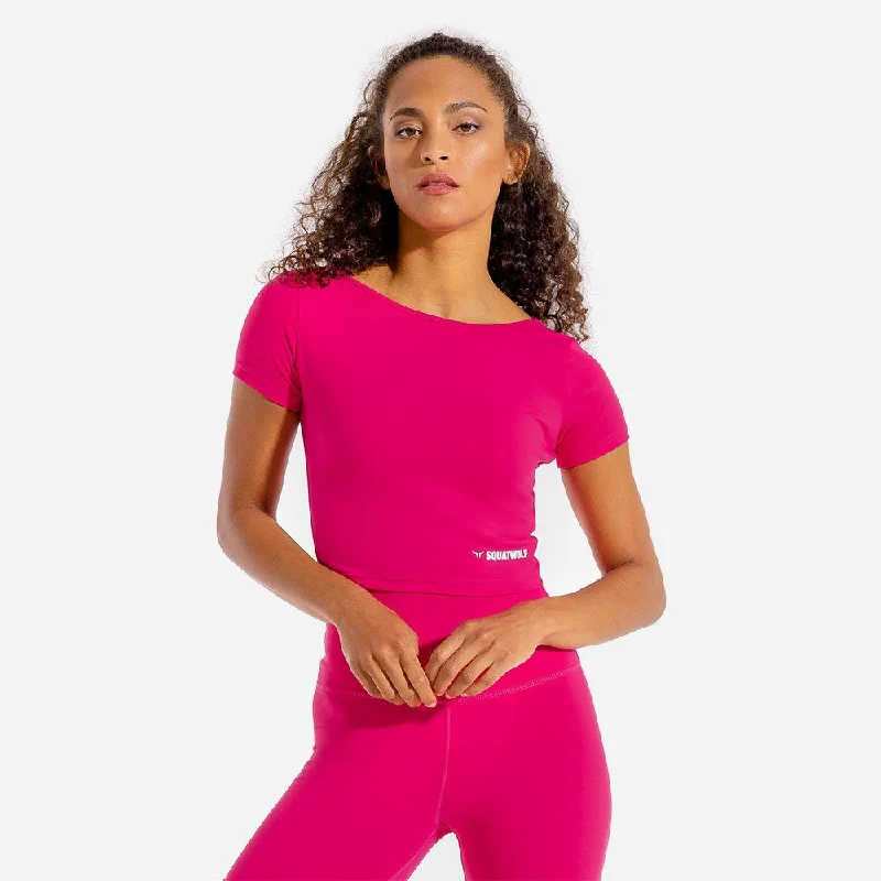 Best Online Clothing Boutiques Warrior Crop Tee - Half Sleeves - Magenta