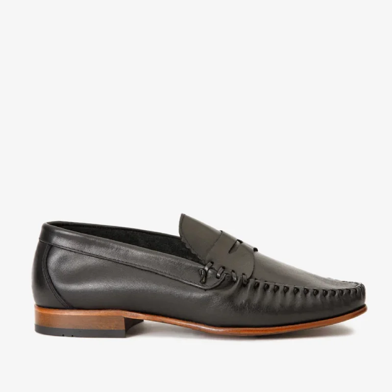 Men's Ultra-Light Shoes The Eregli Black Leather Penny Loafer Men Shoe