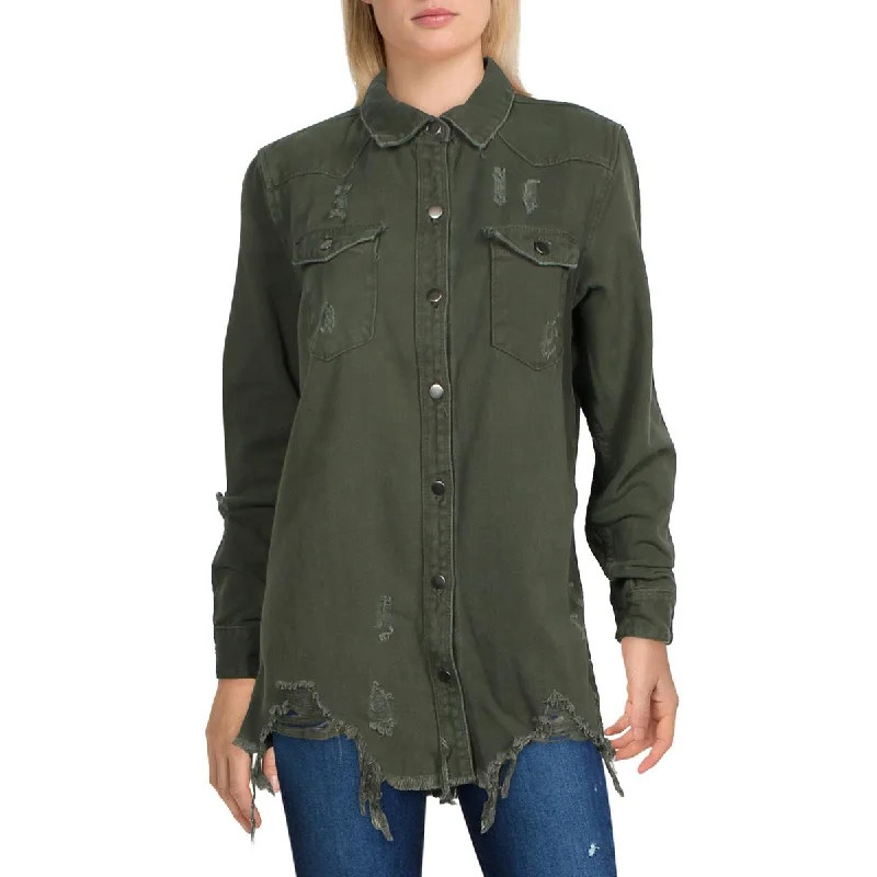 Women's Seasonal Attire Womens Denim Tunic Top