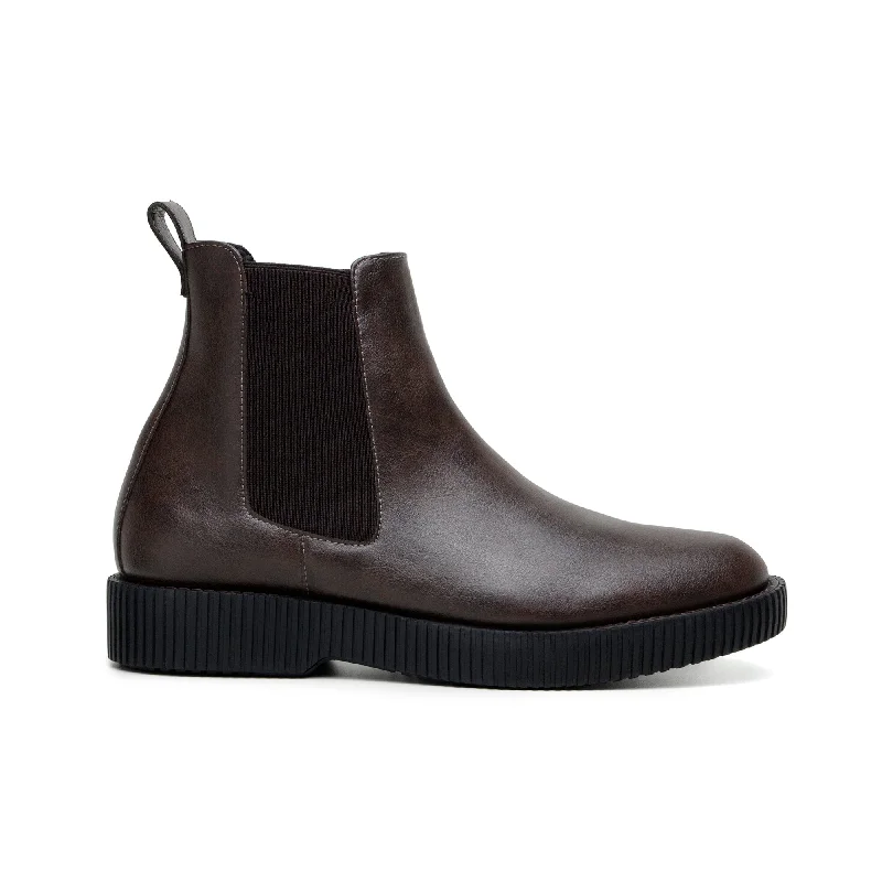Hot Deals On Casual Shoes 'Rafael' men's creeper sole chelsea boot in vegan leather by Zette Shoes - espresso Hot Deals On Casual Shoes 'Rafael' men's creeper sole chelsea boot in vegan leather by Zette Shoes - espresso