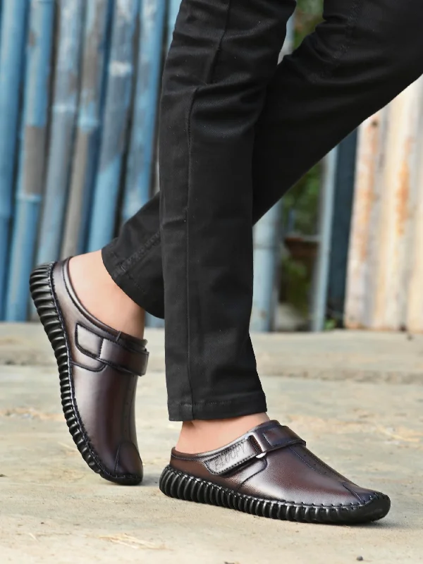 Men's Cushioned Boots Men's Bantu Style Brown Loafer Casual Shoe