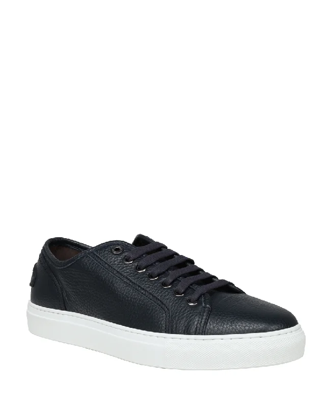 Men's Cozy Shoes Primavera Deerskin Leather Sneakers in Midnight Blue