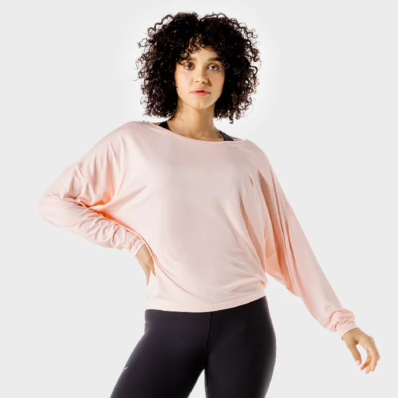 Women's Fashion-Forward Apparel Women's Fitness - Batwing Top - Peachy Keen Marl