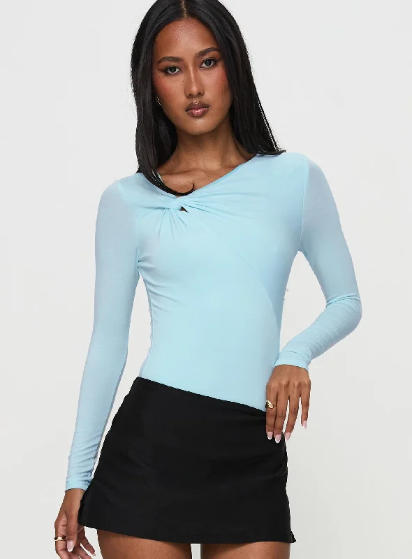 Women's Online Clothing Boutique Glorious Look Twist Detail Bodysuit Blue