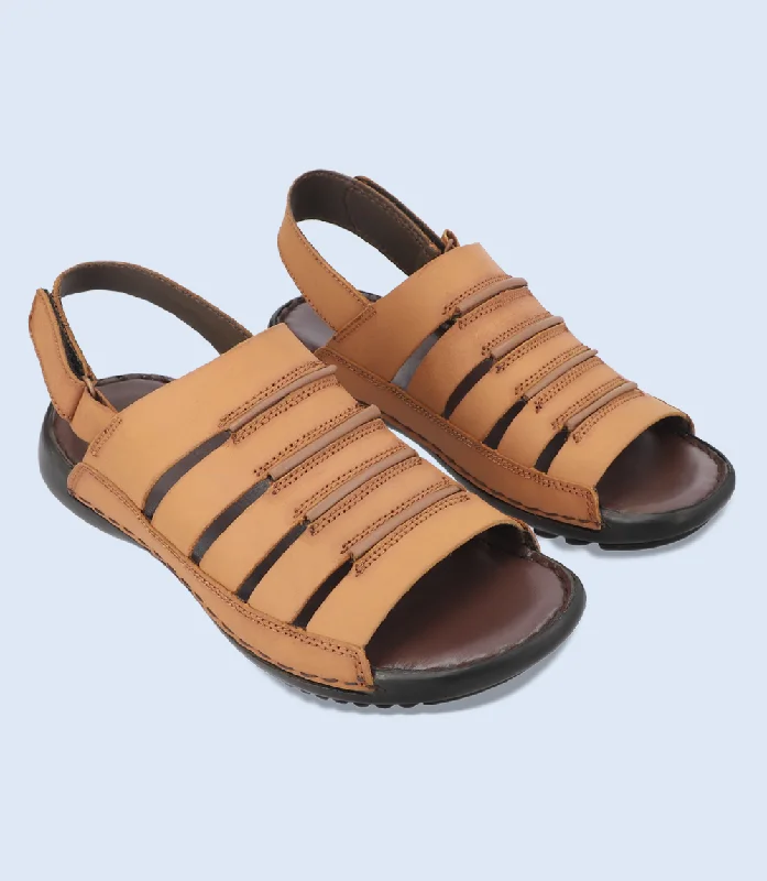 Men's Flexible Sole Shoes BM5492-MUSTARD-Men Sandals