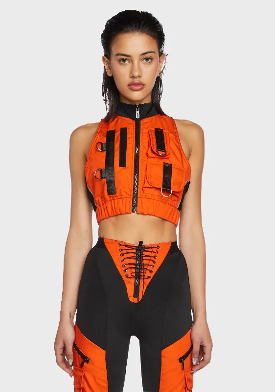 Casual Fashion Tactical Vest Top - Orange