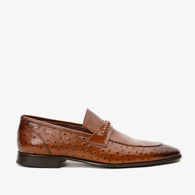Men's Comfortable Boots The Johannesburg Brown Leather Dress Loafer Men  Shoe