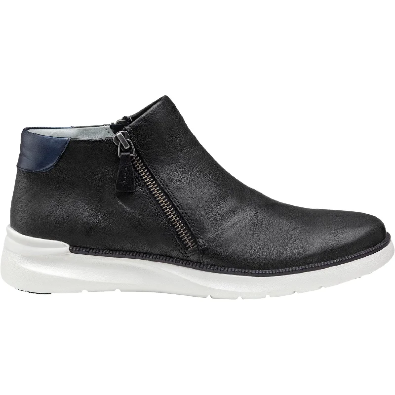 Men's All-Season Boots Women's Johnston & Murphy Emery Zip Black Sheepskin Leather