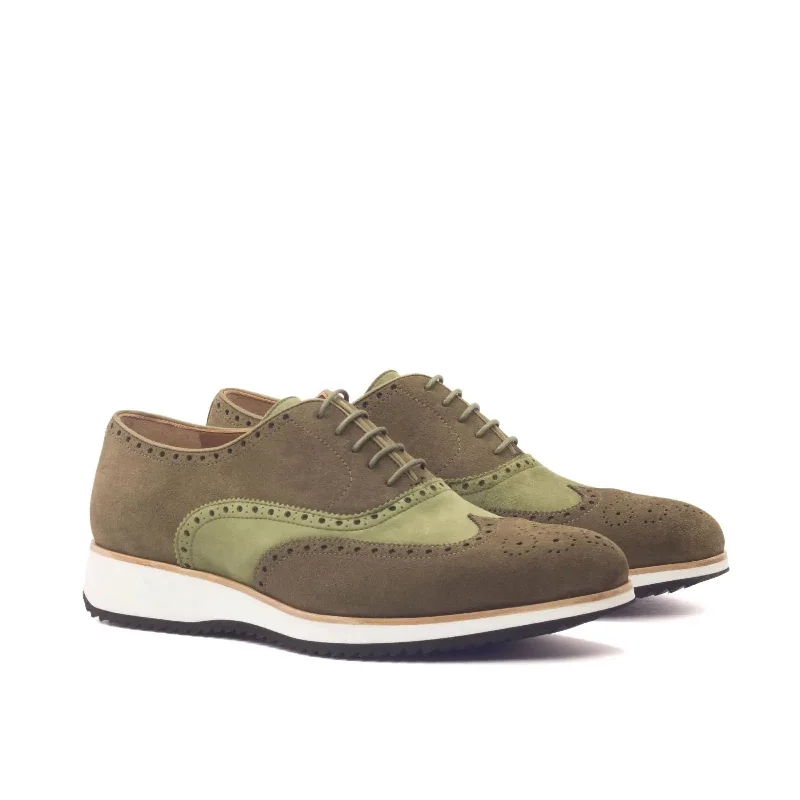 Men's Elegant Shoes DapperFam Aeron in Khaki Men's Lux Suede & Italian Suede Full Brogue Men's Elegant Shoes DapperFam Aeron in Khaki Men's Lux Suede & Italian Suede Full Brogue